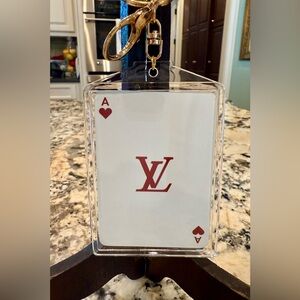 Authentic Louis Vuitton Playing Card Keychain or Accessory - Ace of Hearts